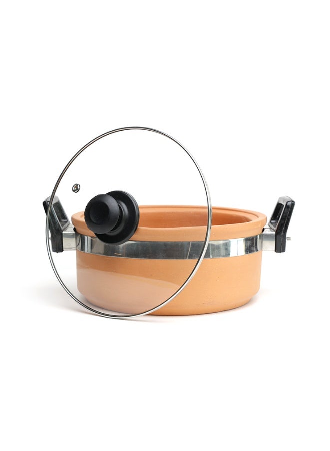 ارك ARK - قدر طهي من الطين التيراكوتا مع غطاء | قدر طيني للطهي | صديق للبيئة | أواني طهي غير مزجّجة | نكهة أصيلة مع الحفاظ على العناصر الغذائية | فخاري | 2 لتر - Image 5