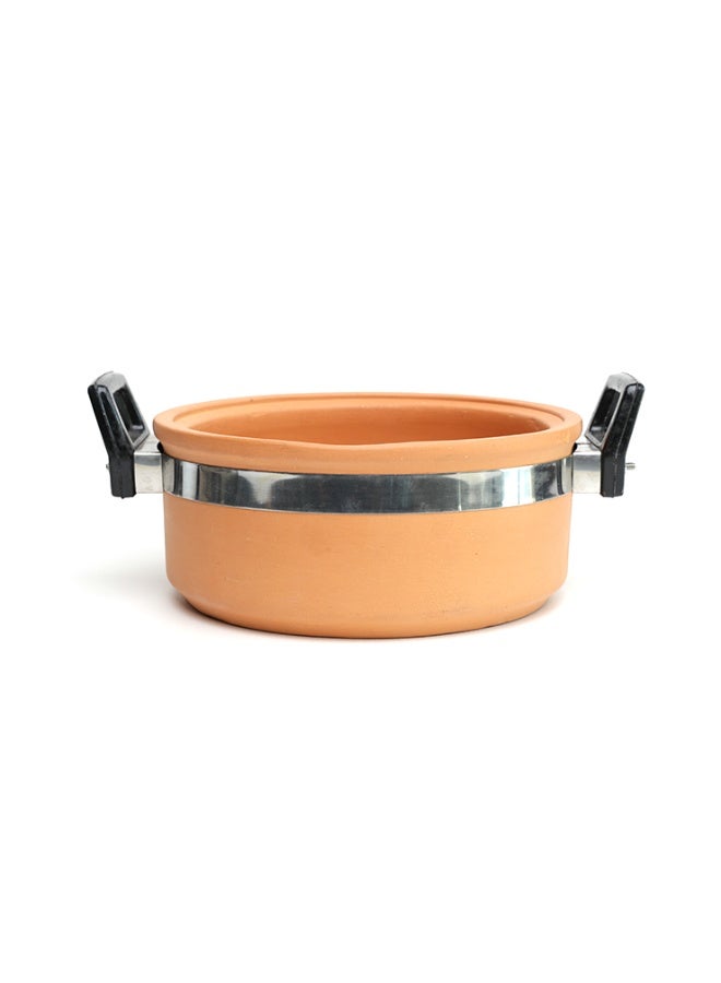 ارك ARK - قدر طهي من الطين التيراكوتا مع غطاء | قدر طيني للطهي | صديق للبيئة | أواني طهي غير مزجّجة | نكهة أصيلة مع الحفاظ على العناصر الغذائية | فخاري | 2 لتر - Image 3