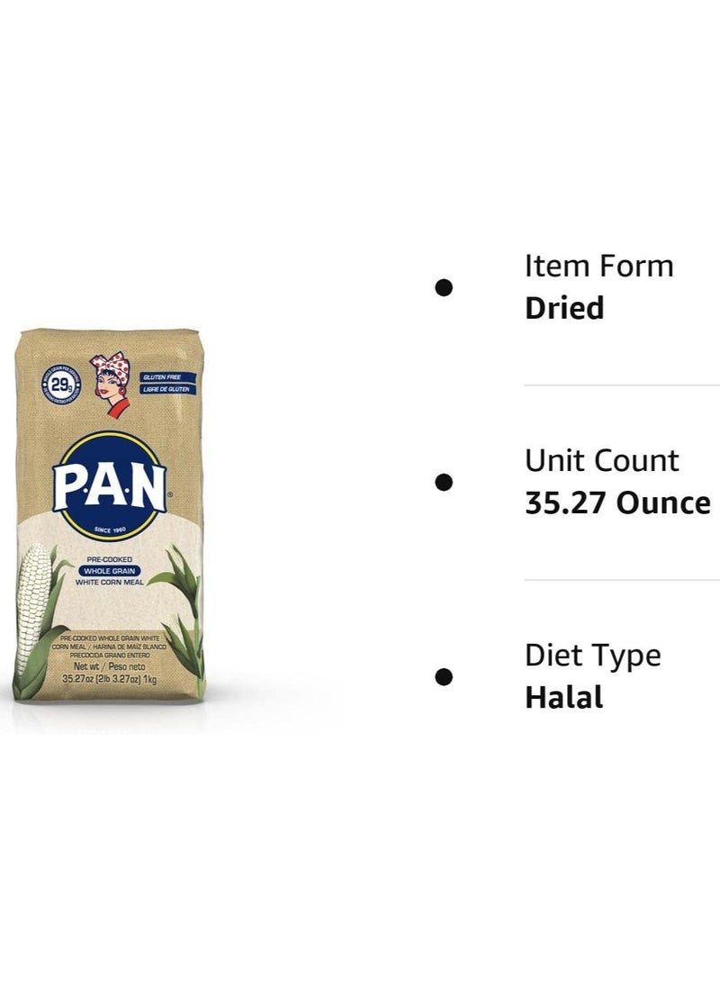 P.A.N. - Whole Grain White Corn Meal 1 Kg - Image 1