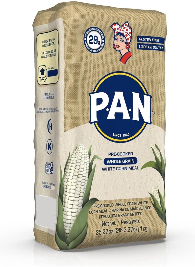 P.A.N. - Whole Grain White Corn Meal 1 Kg - Image 1