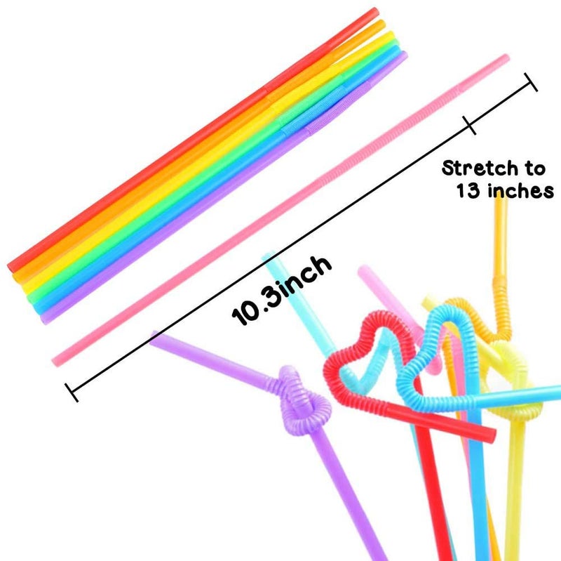 HANSGO Disposable Colorful Drinking Straws  13inch Extra Long Flexible Straws for Party Decorations  7 Colors  100PCS - Image 2