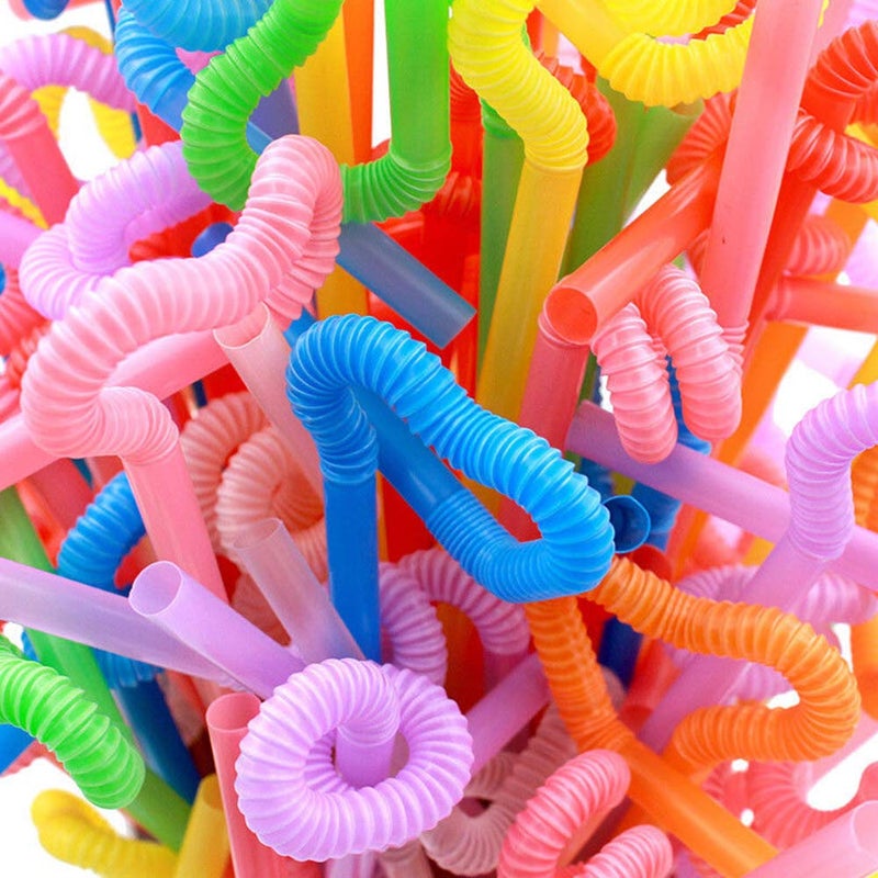 HANSGO Disposable Colorful Drinking Straws  13inch Extra Long Flexible Straws for Party Decorations  7 Colors  100PCS - Image 3