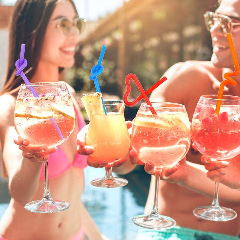 HANSGO Disposable Colorful Drinking Straws  13inch Extra Long Flexible Straws for Party Decorations  7 Colors  100PCS - Image 5