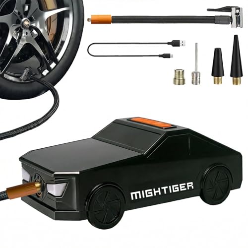 MIGHTIGER Portable Tire Inflator CarShaped Air Pump with Bluetooth Highcapacity Battery Power Wireless Air Compressor with Builtin Speaker Fast Inflation for All Types of Tires Balls and Toys - Image 1