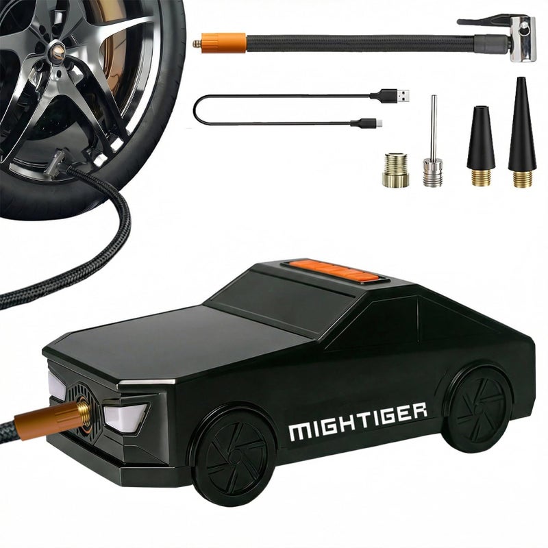 MIGHTIGER Portable Tire Inflator CarShaped Air Pump with Bluetooth Highcapacity Battery Power Wireless Air Compressor with Builtin Speaker Fast Inflation for All Types of Tires Balls and Toys - Image 3