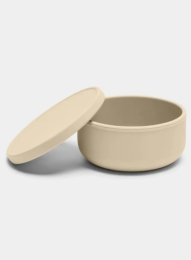 OQUERA Silicone Bowl With Lid Lunch Box Suitable as Food Storage Container, Feeding Bowl for Toddlers and Babies - Burlywood - Image 4