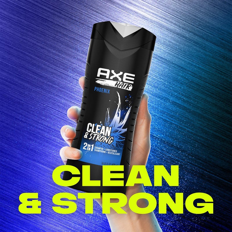 AXE Phoenix Men's 2-in-1 Shampoo & Conditioner 2-Pack, Crushed Mint & Rosemary Scent, 16 Fl Oz Ea - Image 3