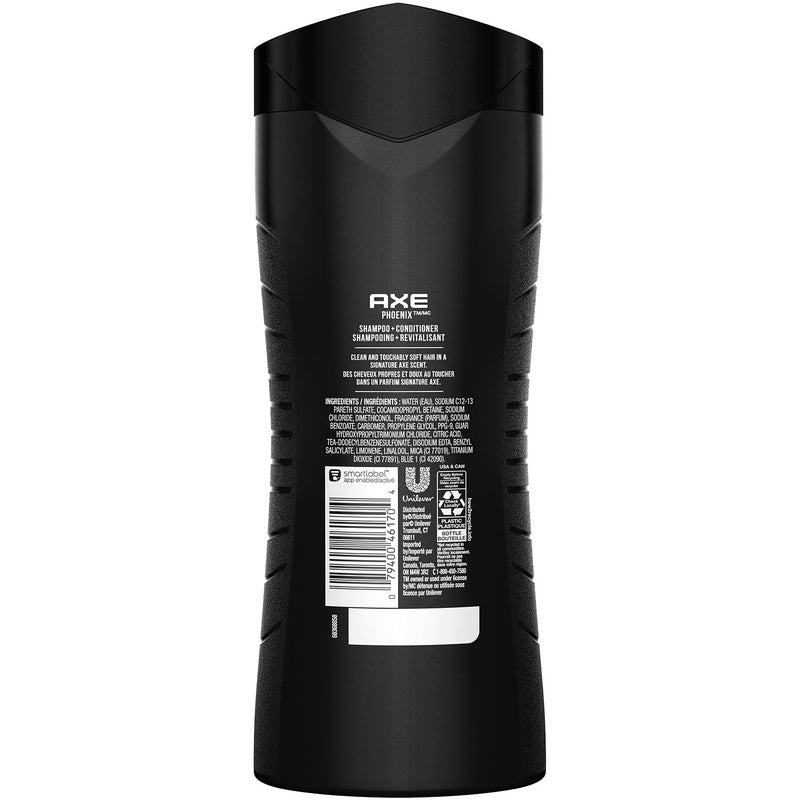 AXE Phoenix Men's 2-in-1 Shampoo & Conditioner 2-Pack, Crushed Mint & Rosemary Scent, 16 Fl Oz Ea - Image 2
