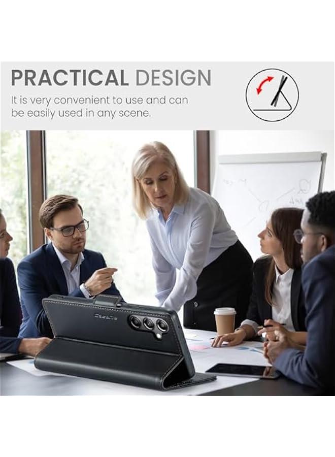 Slim RFID Blocking Leather Wallet Magnetic Flip Case for Samsung Galaxy A05S - Card Holder, Shockproof and Anti-Scratch Cover with Magnetic Clasp for Samsung Galaxy A05S - Image 2