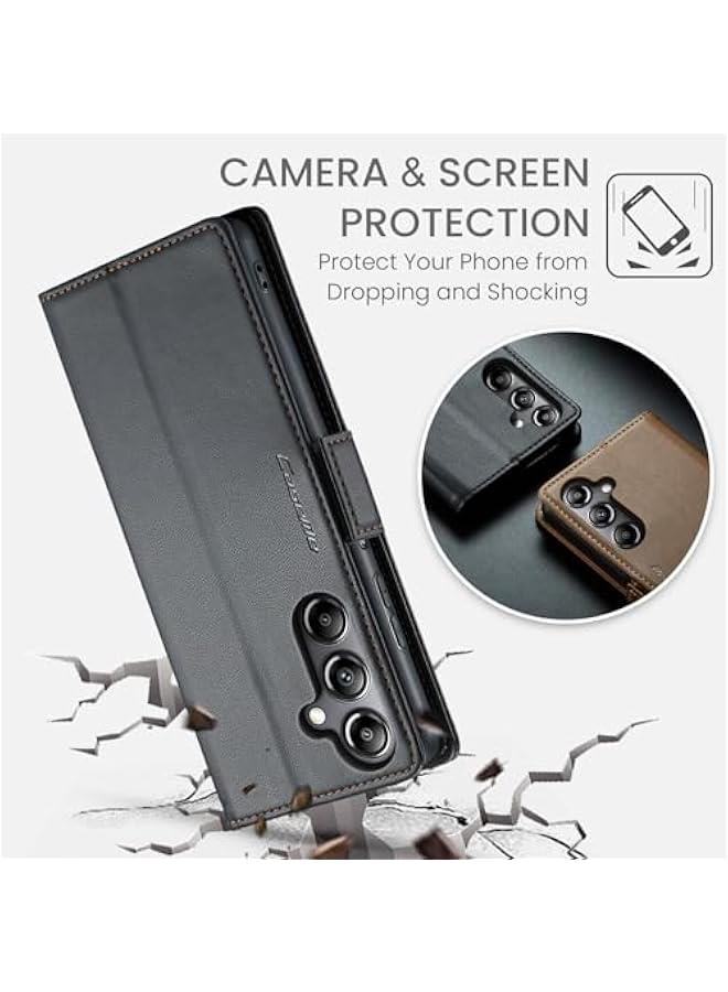 Slim RFID Blocking Leather Wallet Magnetic Flip Case for Samsung Galaxy A05S - Card Holder, Shockproof and Anti-Scratch Cover with Magnetic Clasp for Samsung Galaxy A05S - Image 4