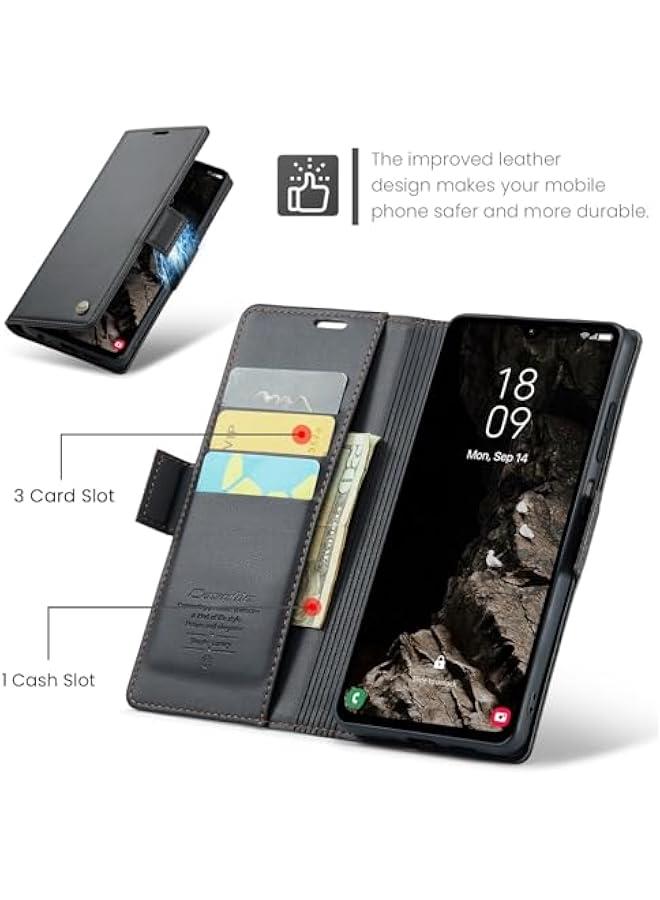 Slim RFID Blocking Leather Wallet Magnetic Flip Case for Samsung Galaxy A05S - Card Holder, Shockproof and Anti-Scratch Cover with Magnetic Clasp for Samsung Galaxy A05S - Image 5