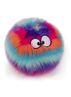 goDog goDog Furballz Squeaky Plush Ball Dog Toy, Chew Guard Technology - Cool Rainbow, Large  - Image 2
