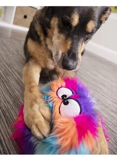 goDog goDog Furballz Squeaky Plush Ball Dog Toy, Chew Guard Technology - Cool Rainbow, Large  - Image 3