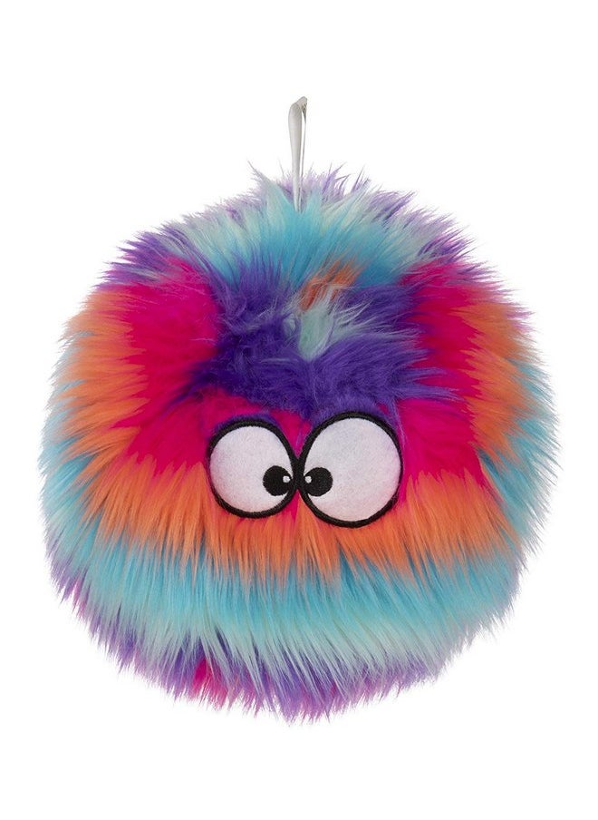 goDog - goDog Furballz Squeaky Plush Ball Dog Toy, Chew Guard Technology - Cool Rainbow, Large - Image 1