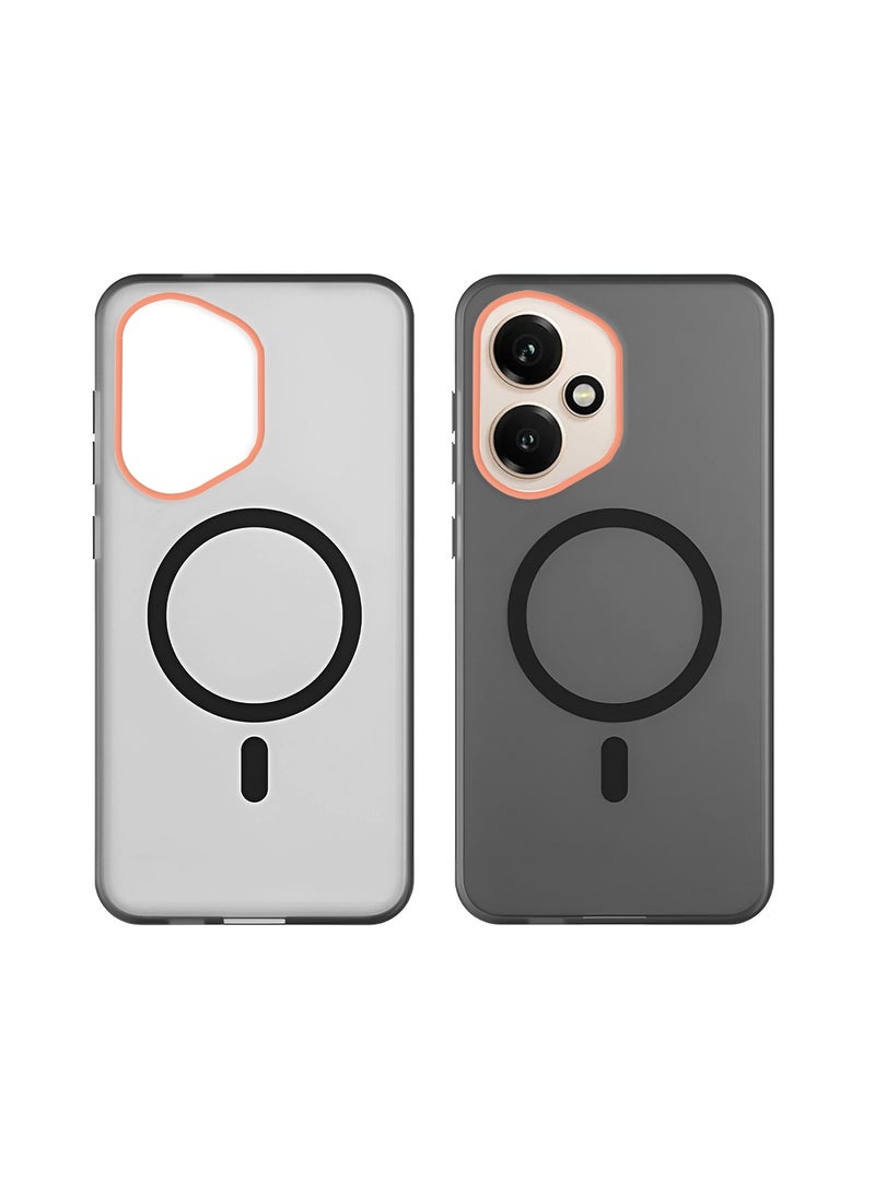 دبليو تيك غطاء حالة أنيق لهاتف Honor 400 5G 2025 هجين شفاف مع شحن مغناطيسي وحواف كاميرا مرتفعة (MCMPMN) - أسود - Image 2