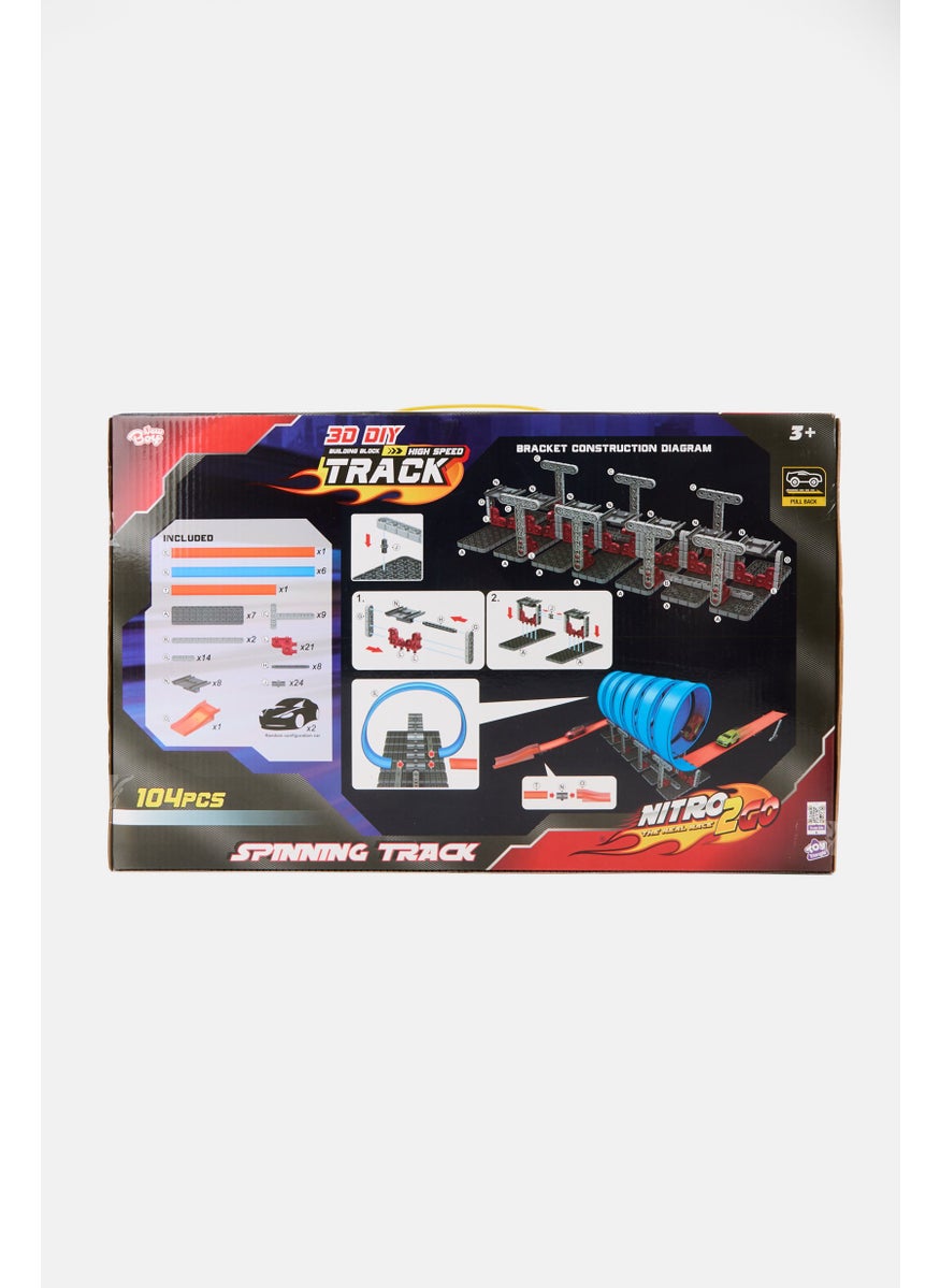 New Boy Nitro2Go Spinning Track 104 Pcs High-Speed Racing Set, Multicolor  - Image 2