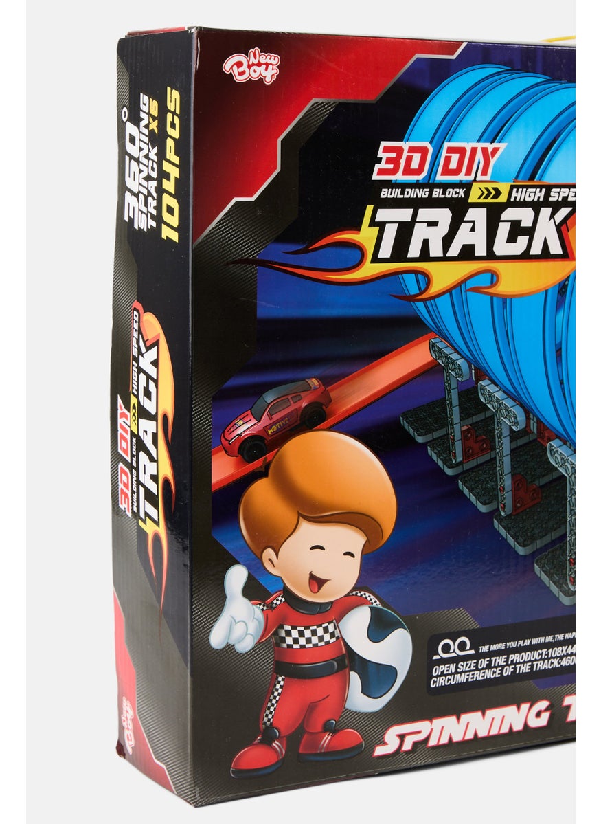 New Boy Nitro2Go Spinning Track 104 Pcs High-Speed Racing Set, Multicolor  - Image 4