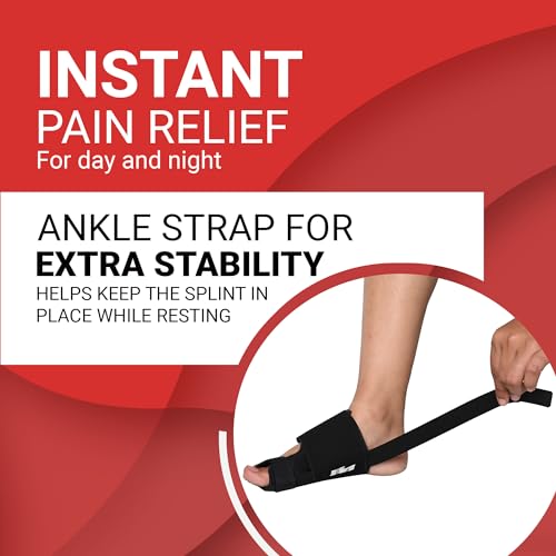 Relief Hallux Valgus Bunion Corrector Splint | Adjustable Toe Straightener with Metal Bar | Day & Night Big Toe Alignment Support | Bunion Pain Brace for Women & Men (Large Size - Left Foot) - Image 5