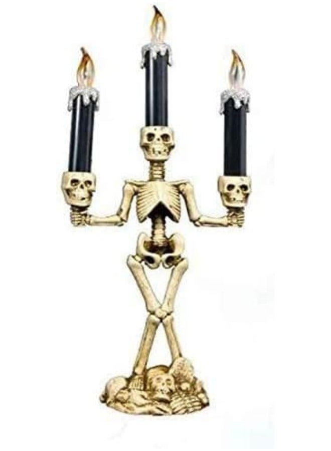 ضوء الشمعة، شمعة هيكل عظمي مع قاعدة شمعة LED بدون لهب تعمل بالبطارية - Image 1