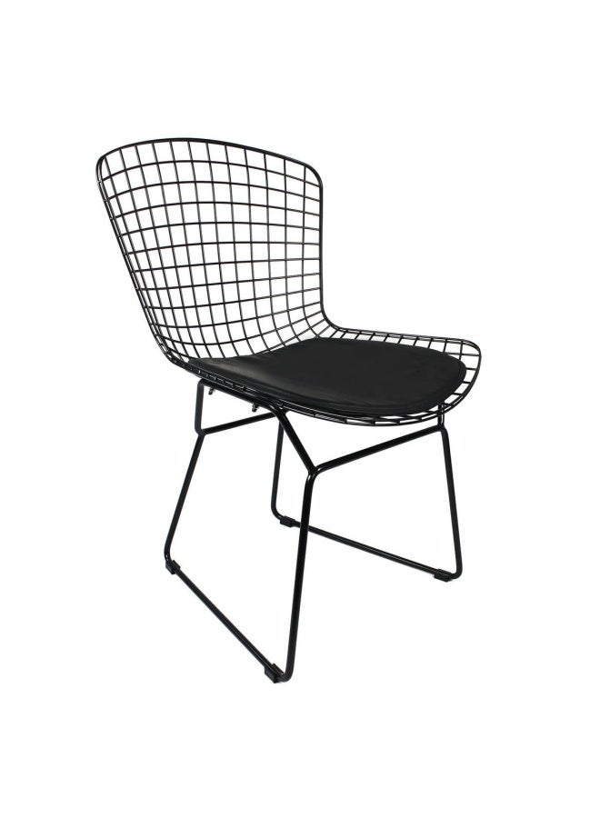 HANDPICKED FURNITURE كرسي طعام بتصميم صناعي - معدن أسود - مع وسادة - Image 1