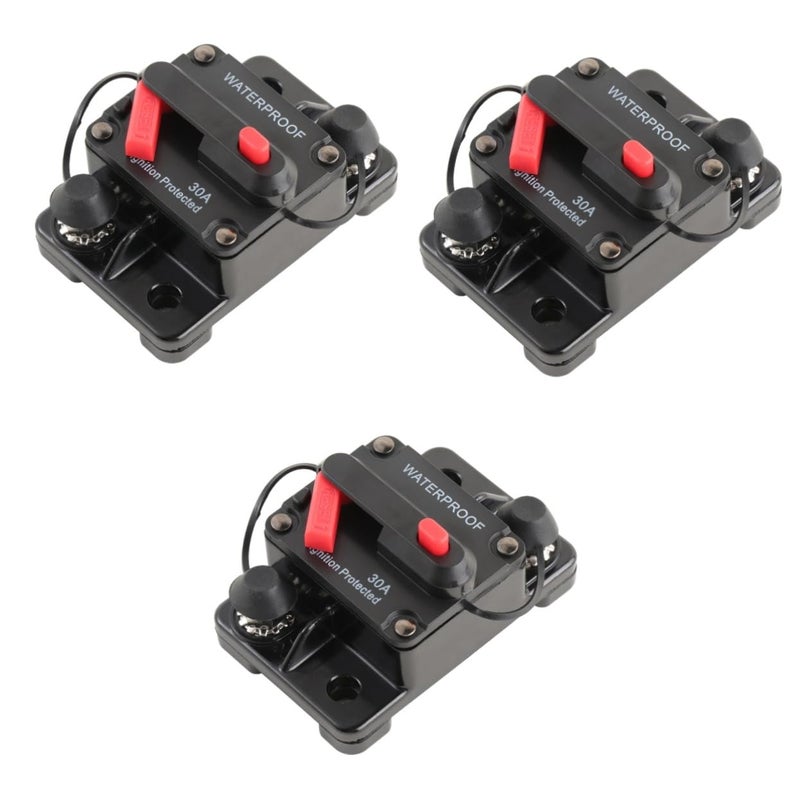 FAVOMOTO 3pcs Auto Reset Fuse for Rv Truck and Trailer Manual Restoration Installation and Prevention - Image 1