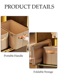 DUNISO 3pcs Wardrobe Clothes Organizer Foldable Closet Storage Organizer for Clothes Jeans Washable Closet Storage Boxes with Carrying Handles Cube Storage Bin for Home Bedroom Office  - Image 3