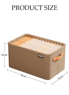 DUNISO 3pcs Wardrobe Clothes Organizer Foldable Closet Storage Organizer for Clothes Jeans Washable Closet Storage Boxes with Carrying Handles Cube Storage Bin for Home Bedroom Office  - Image 4