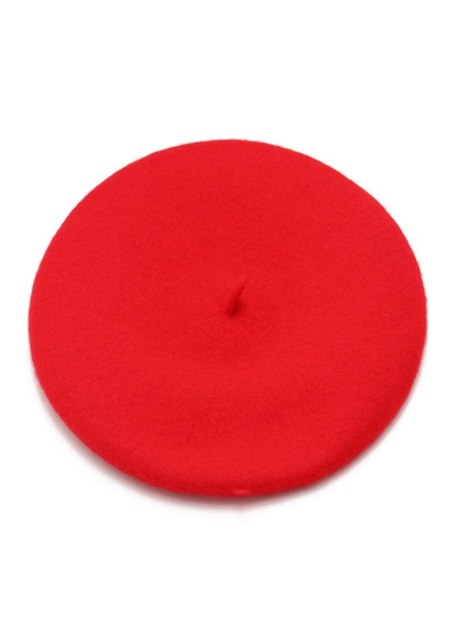 Wheebo 12 Pieces French Beret Hat Solid Color Wool Artist Beret Hats for Women Girls Lady(Red) - Image 3