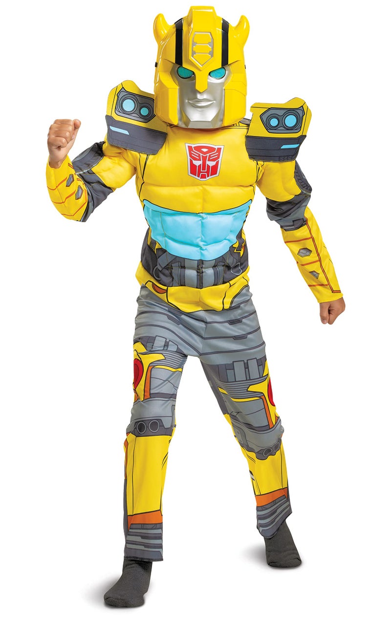 Disguise Kid's Transformers Bumblebee Muscle Costume - Child Bumblebee Cosplay Outfit - Boys & Girls Transformers Costumes L - Image 1