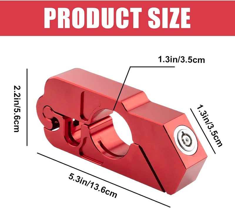 Vegena Motorcycle Handlebar Lock, Grip Lock, Brake Lever Lock, Scooter Brake Clutch Security Locks, Aluminum Alloy Motorcycle Grip Lock with 1 Keys for Scooters Motorcycles Atv's - Image 2