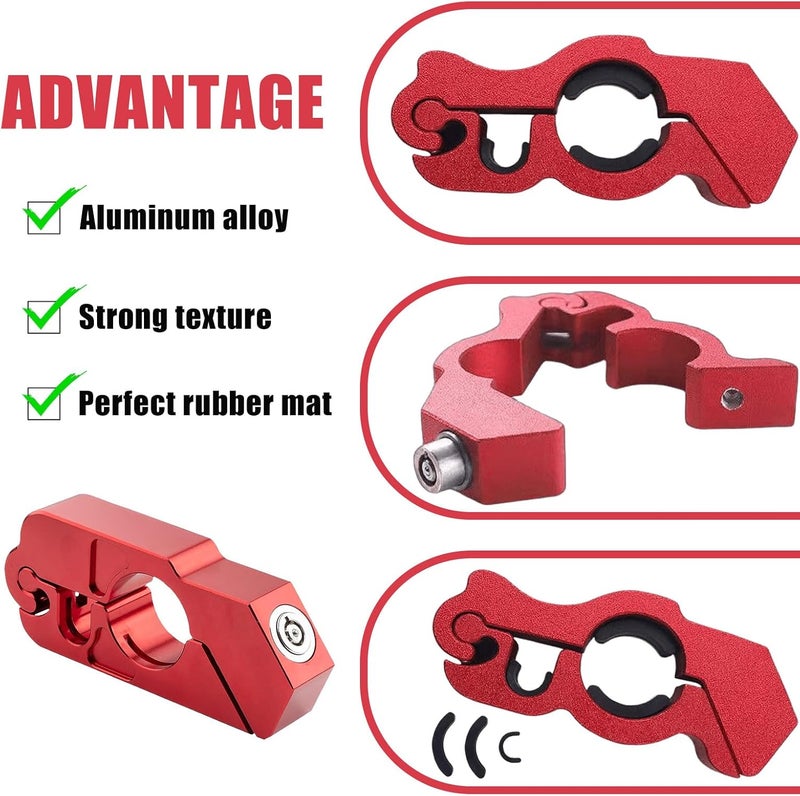 Vegena Motorcycle Handlebar Lock, Grip Lock, Brake Lever Lock, Scooter Brake Clutch Security Locks, Aluminum Alloy Motorcycle Grip Lock with 1 Keys for Scooters Motorcycles Atv's - Image 5