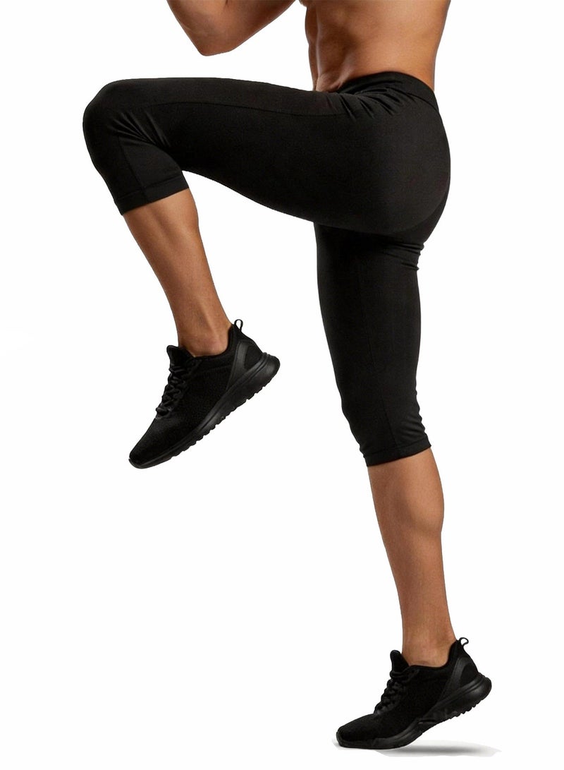 QUASER Sports Capri Pants Men Fitness Sportswear trасksuit Bottoms Skinny Sweatpants Trousers Gyms Running Pants - Image 4