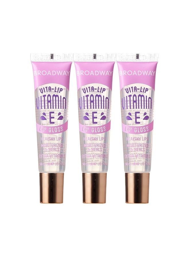 Broadway Vita-Lip Clear Lip Gloss 0.47oz/14ml (3PCS - Vitamin E) - Image 1