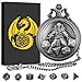 Keller & Weber Mini DND Dice Set Hand Held Dice Wizard Pocket Watch Shell Case 7 Piece Polyhedral Metal DD Dice Set DND Gifts with Gift Box Role Playing Board Game Accessories Dark Silver - Image 2