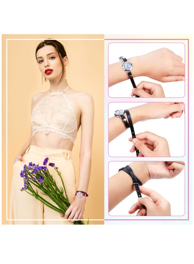 سوار عطر العلاج العطري مع 6 أحزمة جلدية بديلة و 18 وسادة قابلة للغسل بألوان عشوائية - هدية مثالية للرجال والنساء والأصدقاء - Image 5