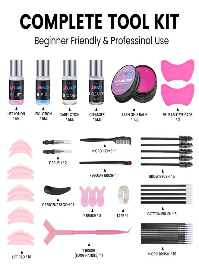 Libeauty Lash Lift Kit with Lash Glue Balm, 2-in-1 Eyelash Perm Kit, 4-6 Weeks Eyelash Lift & Eyebrow Lamination, Complete Tools for Beginners & Professionals - Image 4