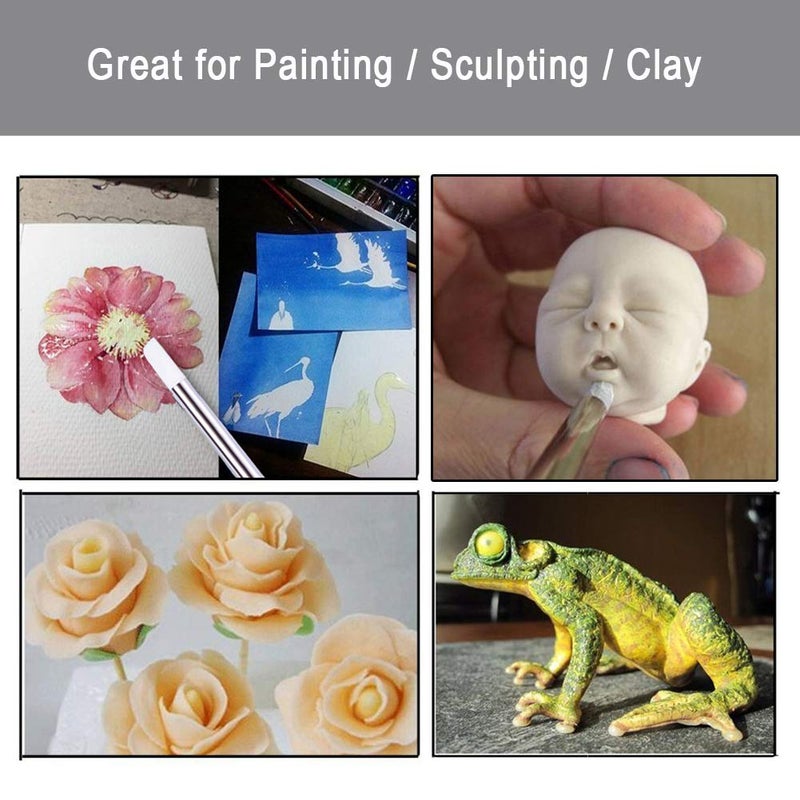 Bysiter 10pcs Nail Art Gel Carving Pen Nail Dotting Tool Silicone Nail Brushe Set Nail Tools Pottery Clay Sculpting Tools,Acrylic Nail Dotting Pen 2 Way Double Ended - Image 3