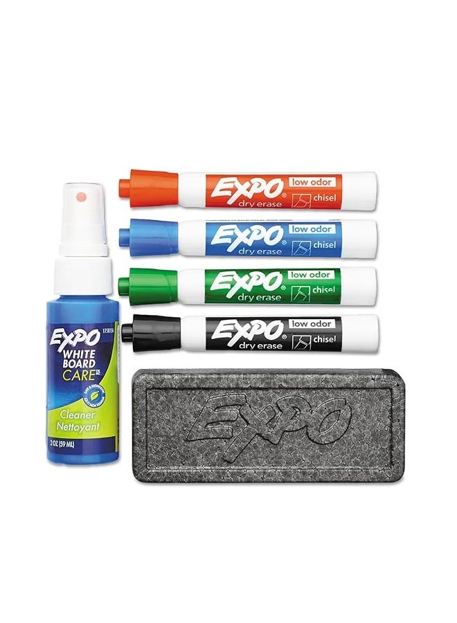 إكسبو مجموعة اقلام المحو الجاف منخفضة الرائحة 80653 من اكسبو متنوعة بسن ازميل 4 قطع أزرق - Image 1