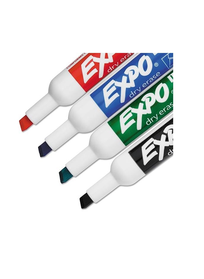 إكسبو مجموعة اقلام المحو الجاف منخفضة الرائحة 80653 من اكسبو متنوعة بسن ازميل 4 قطع أزرق - Image 2