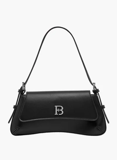 Flora Bella By Shoexpress Women's Metal Accent Shoulder Bag with Flap Button Closure