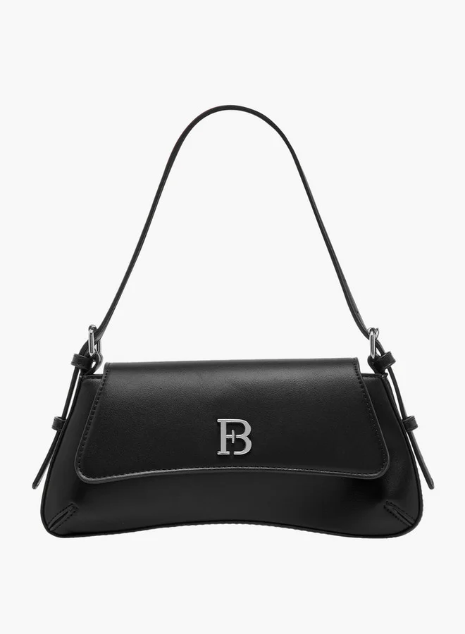 Flora Bella By Shoexpress Women's Metal Accent Shoulder Bag with Flap Button Closure