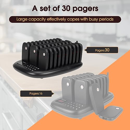 Retekess نظام جرس المطعم Retekess TD175P، جرسات، جرسات للمطاعم، 3280 قدم، مجموعة مع اهتزاز، ووميض وجرس، 30 جرس طلبات للمطعم، ساحة الطعام، الشركات - Image 3