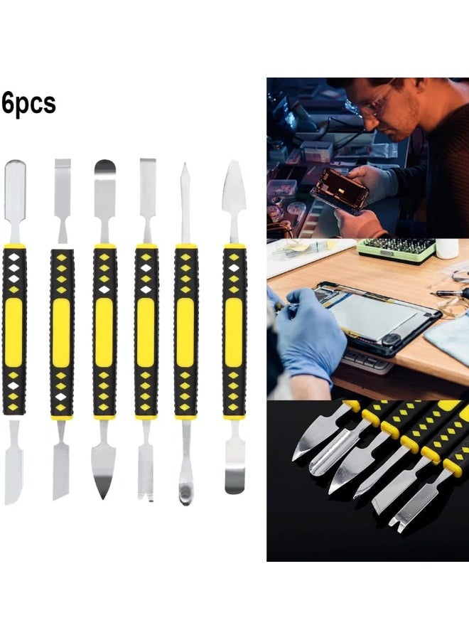 Rubik 6In1 Crowbar Pry Bar Repair Tools Kit Set, Double-Headed, For Electronics Mobile Phone pieces Prying Opening Disassembly Scraper, Metal Dual Ends Spudger Set  - Image 2