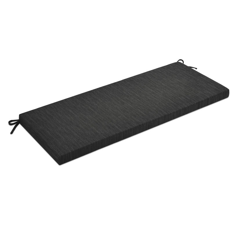 baibu 59 Inch Classic Solid Color Bench Cushion with Ties, Non-Slip Indoor Rectangle Bench Seat Cushion Standard Size Foam Pad with Machine Washable Cover (Black, 59x16x1.5Inch) - Image 1