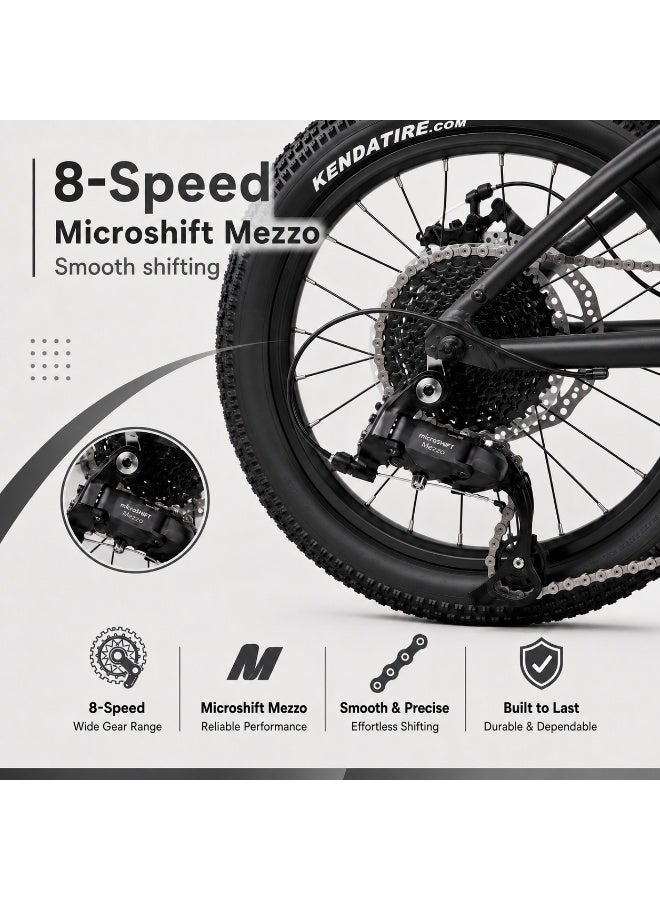 SPINN Fun 8D 20-Inch  Kids & Teens | 20-Inch Wheel Size | Adjustable Seat | 8-Speed Disc Brake | Space Black - Image 4