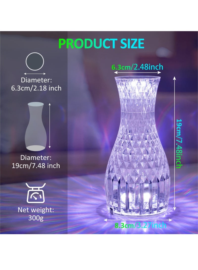 SYOSI RGB Crystal Table Lamp, 16 Colors & 4 Modes Acrylic Rose Diamond Lamps with Touch & Remote Control, 2000mAh USB Charging Dimmable LED Romantic Bedside Light for Bedroom Living Room Party Dinner Decor - Image 5