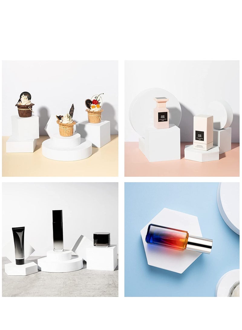 Photography Props Cube Foam Geometry Solid Blocks Shooting Props Geometric Shapes Product Photography Props for Jewelry Cosmetics and Accessories Modeling and Decoration -6 Pcs White - Image 2