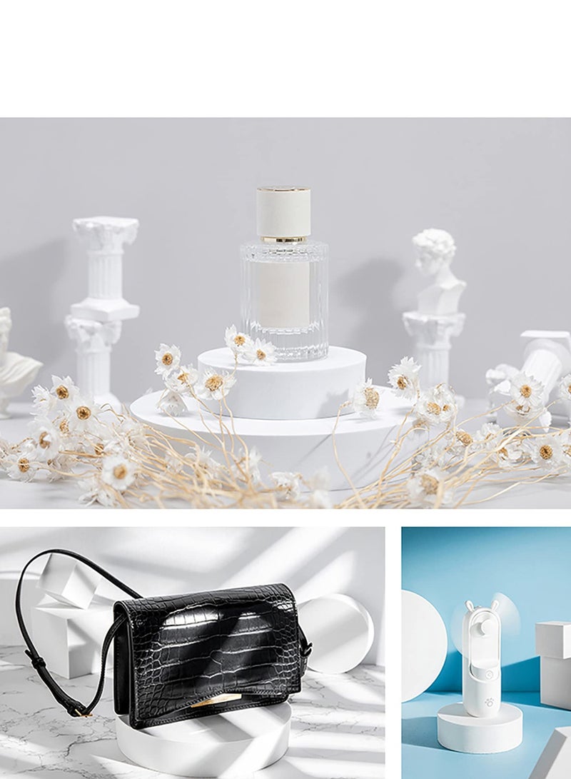 Photography Props Cube Foam Geometry Solid Blocks Shooting Props Geometric Shapes Product Photography Props for Jewelry Cosmetics and Accessories Modeling and Decoration -6 Pcs White - Image 4