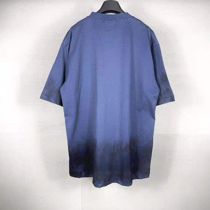 Paris B Brand High-End Version Front 3B Mud-Painted Distressed Wash Vintage Loose Short-Sleeve T-Shirt For Men And Women - Image 5
