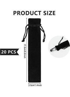 Depend Black Velvet Pen Pouches, 20 Pack Single Pen Gift Bags For School  Office And Business Gifts, Drawstring Pen Holders For Elegant Packaging  - Image 2